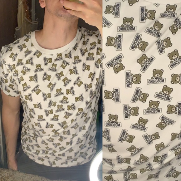 Moschino Other - Moschino teddy bear all over logo short sleeve tee